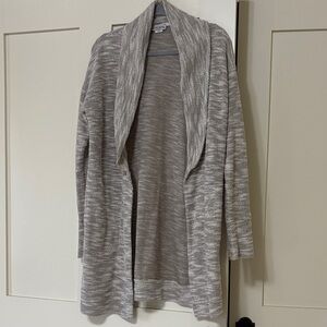 Women's Gray Open Front long Cardigan